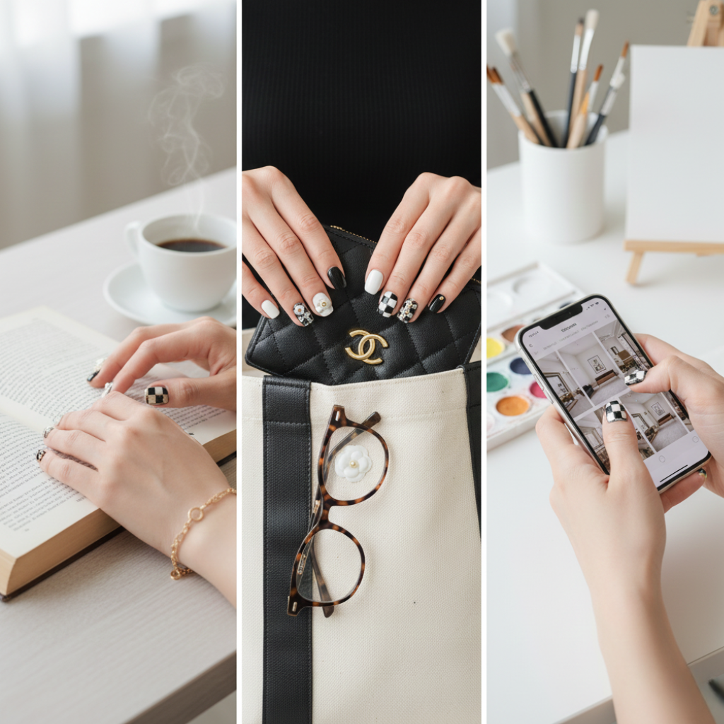 經典毛呢線條與珍珠點綴，低調奢華又復古閃耀，適合約會或正式場合。