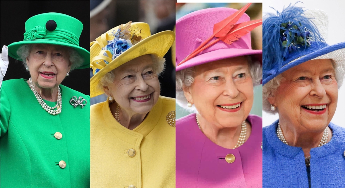 已故的英女王伊莉莎白二世（Queen Elizabeth II）無疑是這股風潮的先驅（OG）。，她習慣穿著從帽子、套裝到手袋都色彩一致的「彩虹色系」套裝。無論是桃紅、檸檬黃或亮紫，她展示了鮮豔色彩如何同時兼具優雅與威嚴，完美詮釋了色彩帶來的力量感。