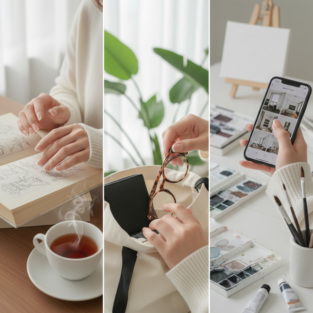 白色框線Gel甲簡約文青，細線條搭底色讓手指更修長顯白。