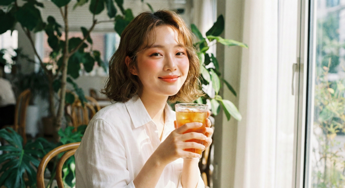 蜜桃清新妝以柔和暖色調打造清新甜美的戀愛感,新手只需輕點眼、頰、唇即可完成自然透亮妝容。