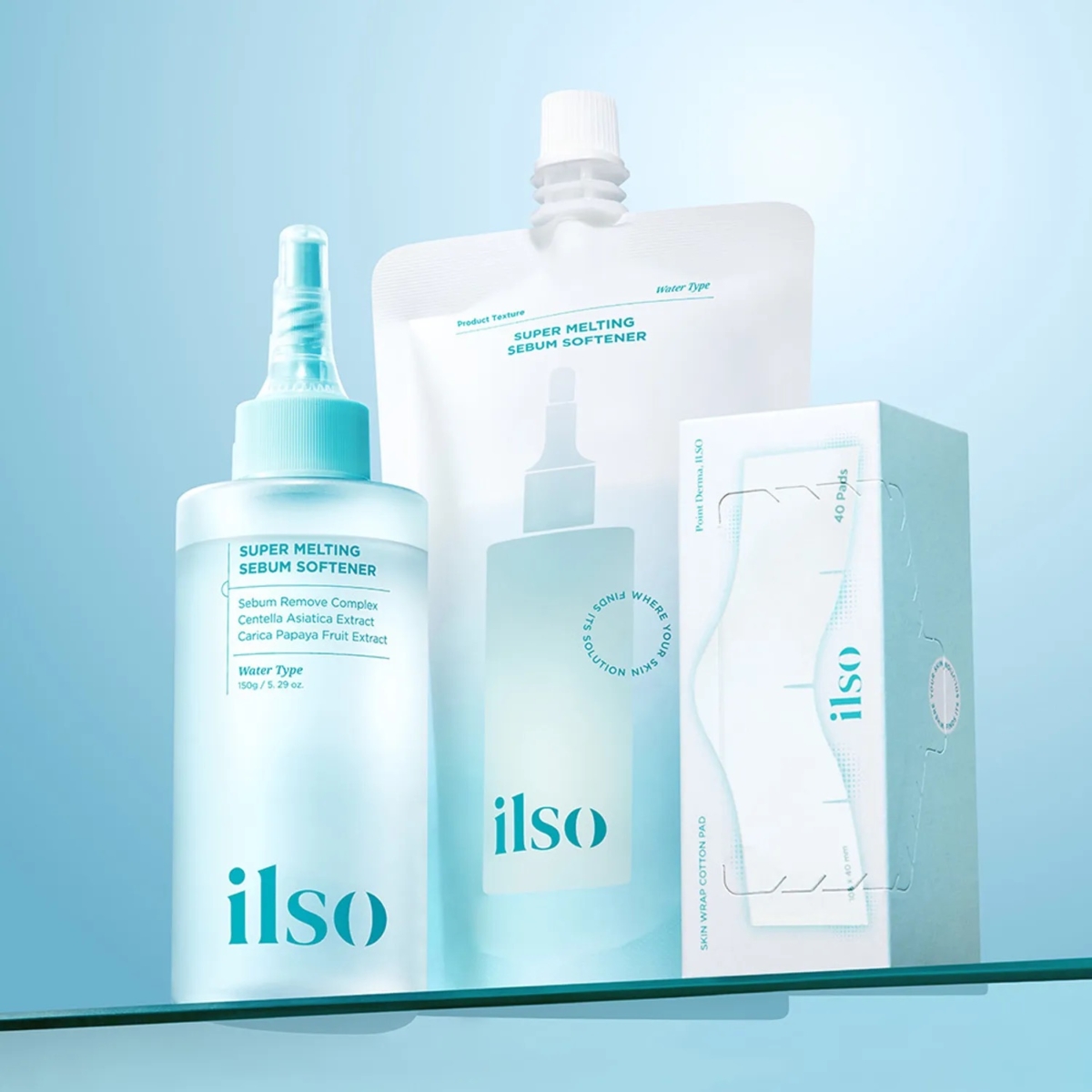 圖中展示的是ilso Super Melting Sebum Softener 黑頭導出液，這款產品能讓你告別暴力擠壓黑頭的時代，利用酵素與植物萃取溫和軟化皮脂。