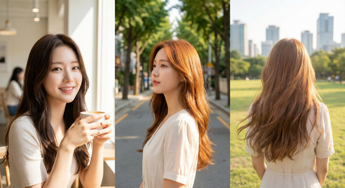 焦糖奶茶棕是一款溫柔自然、顯白提氣的棕色系髮色，室內低調、陽光下柔和，適合亞洲偏黃膚色且易駕馭各種場合。
