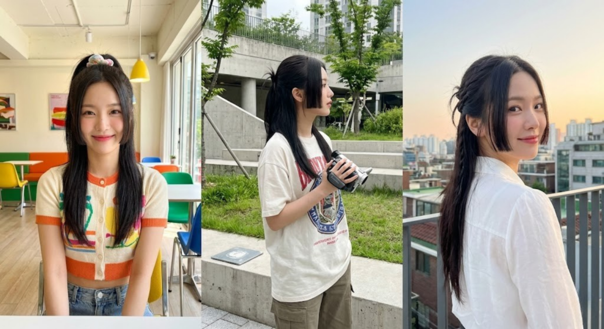 公主切搭配半綁髮，兼具俐落與甜美，打造復古酷女孩風格。