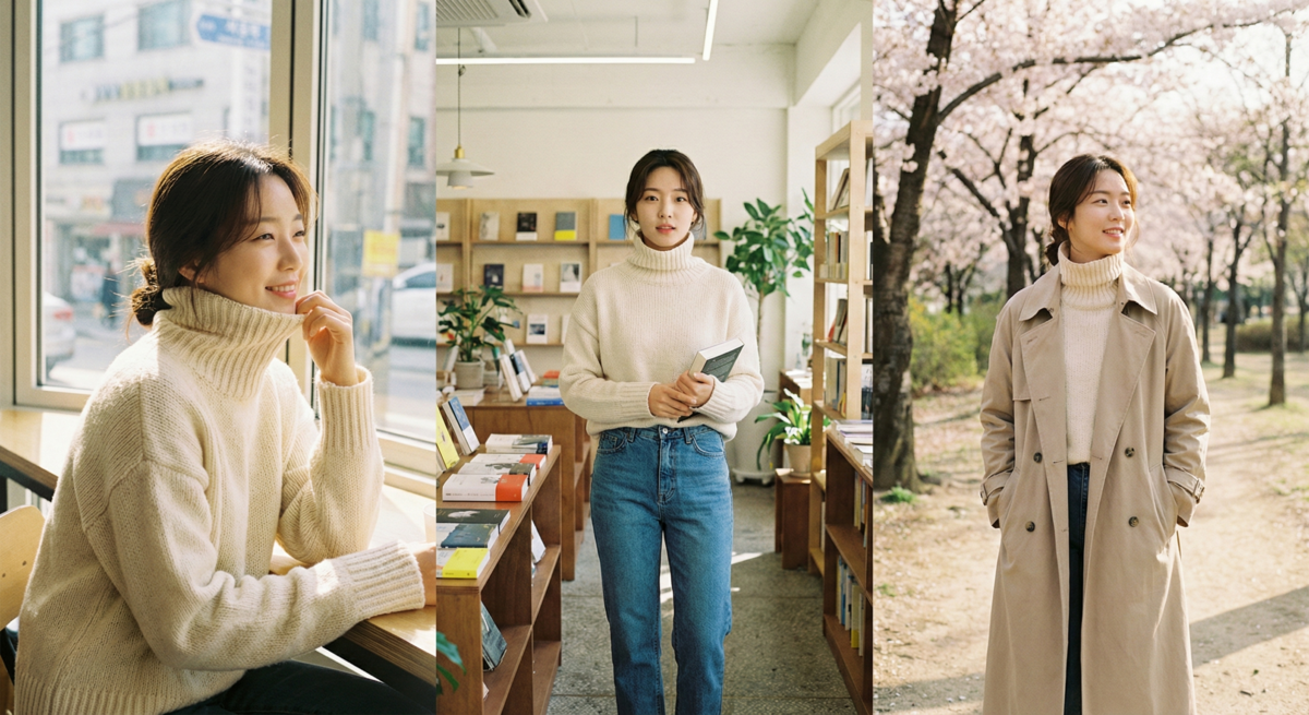 高領毛衣可為纖瘦女生增加上半身豐滿感，搭配合適材質、剪裁與配件，還能營造層次與高級感。