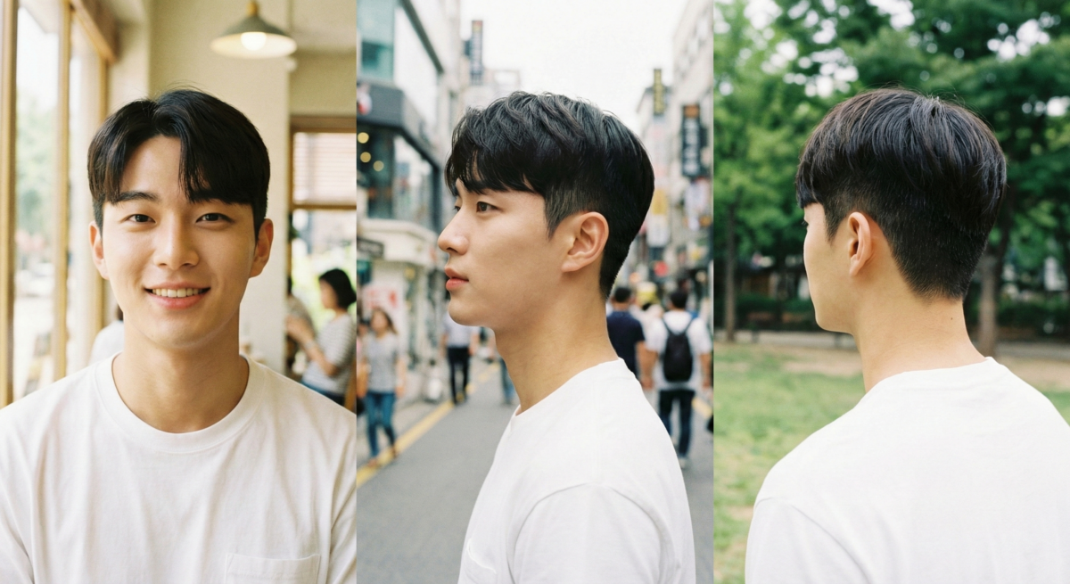 兩側短 x 逗號瀏海：兩側修短搭配逗號瀏海，利用自然弧度修飾臉型，輕鬆打造清爽有層次的韓系潮流造型。