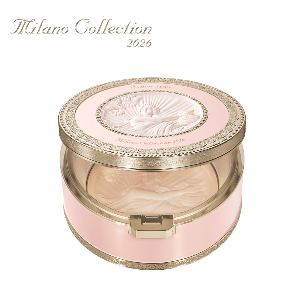 MILANO COLLECTION 2026限量米蘭天使蜜粉粉質細膩透明，輕抹即提亮膚色，兼具定妝與收藏價值，是彩妝控必收夢幻精品。