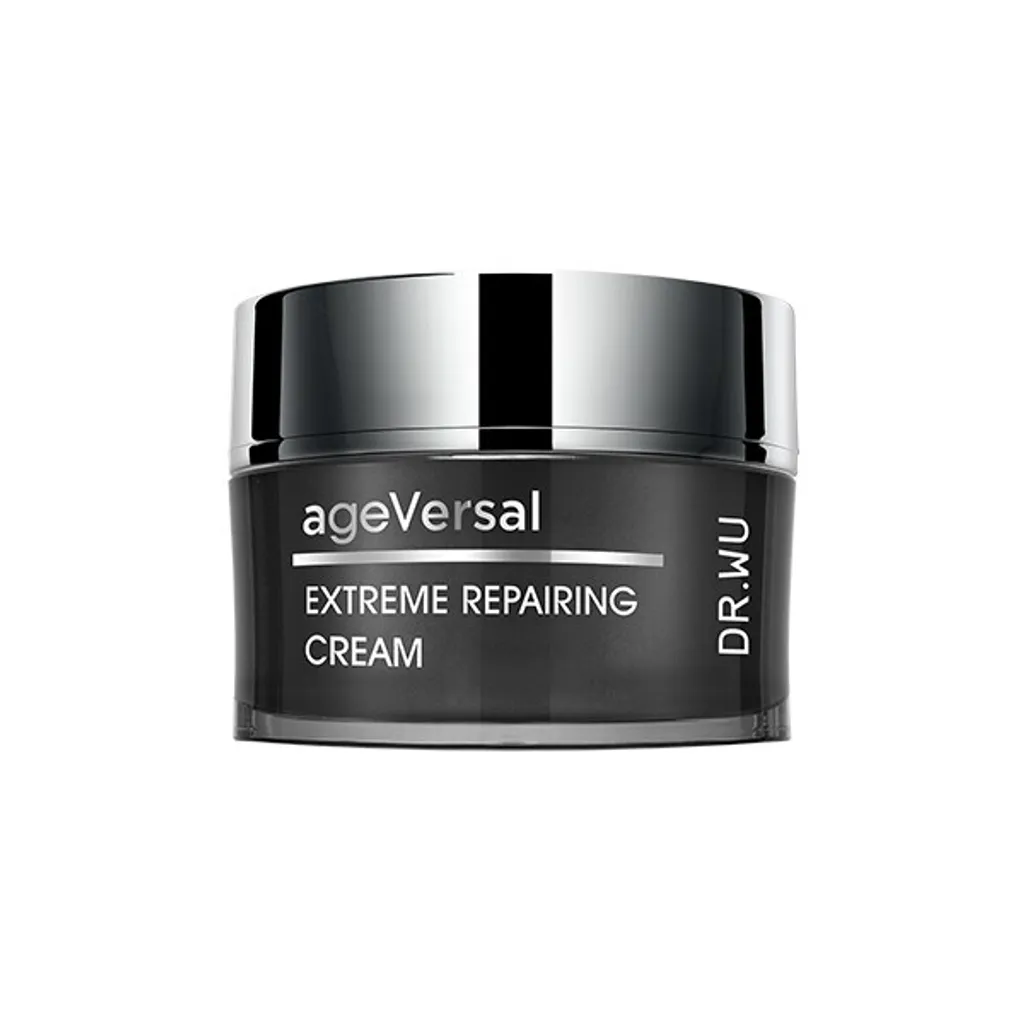 DR.WU 超逆齡修復精華霜含複合胜肽及滋潤植物油，高效修復細紋、提升肌膚緊緻與彈潤，並兼顧保濕。