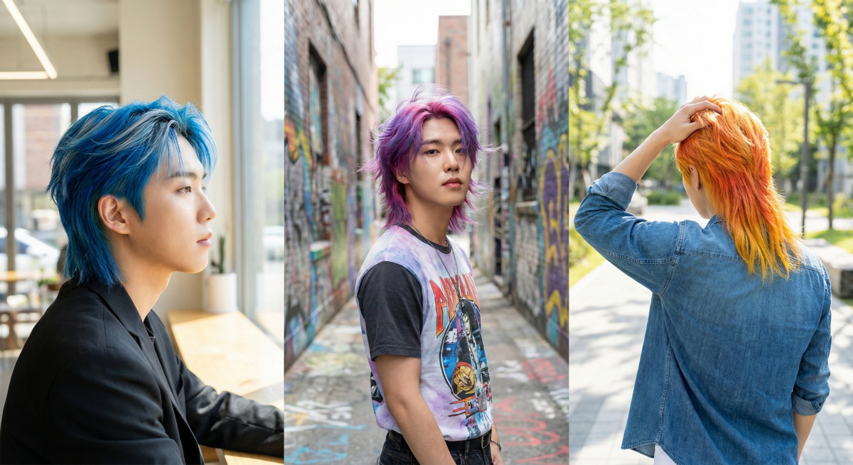 特殊色染髮狼尾頭以鮮豔染色凸顯個性與氣場，將狼尾頭魅力發揮到極致。