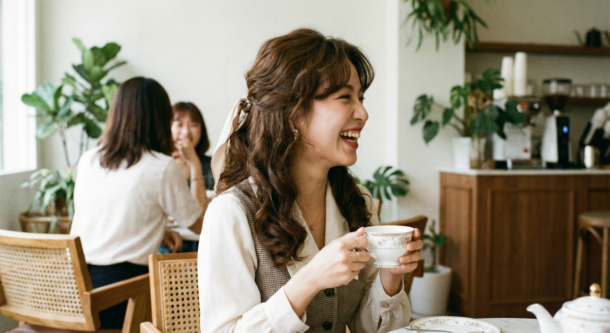 這款千金復古捲髮強調「低層次」搭配「浪漫大弧度」，能巧妙避開捲度過碎產生的老氣與厚重感，是髮量稀疏者的救星。