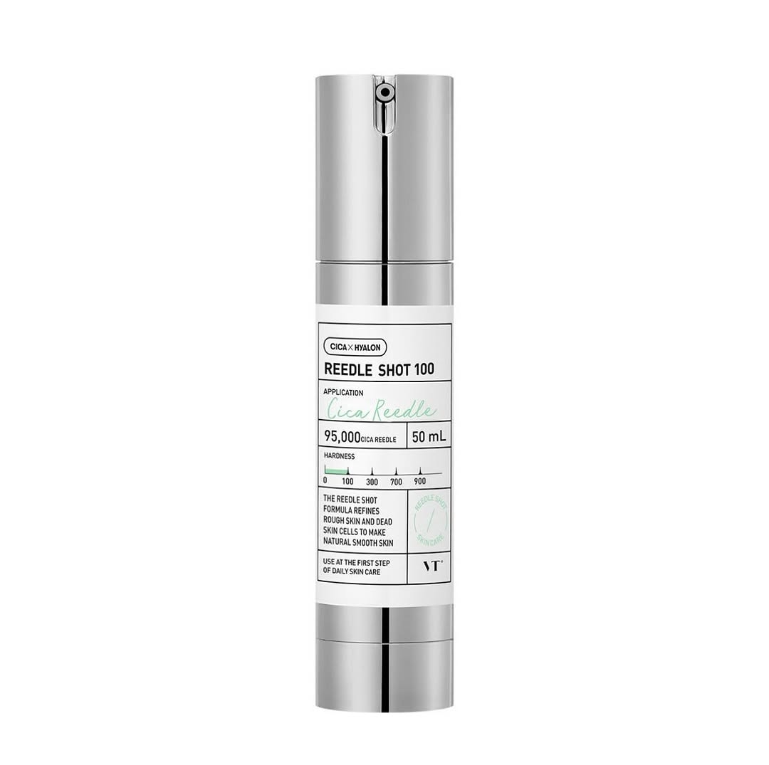 VT CICA Reedle Shot 100以微針技術高效導入養分，快速改善毛孔與膚質、提升透亮緊緻度，但敏感肌需先測試。