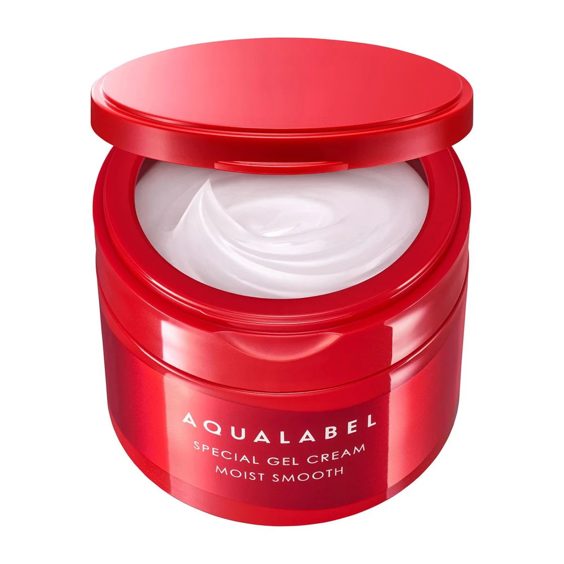SHISEIDO AQUALABEL水之印Special Gel Cream EX Moist Smooth五效合一凝霜添加甘氨醯甘氨酸及透明質酸，主打保濕及修飾毛孔外觀。