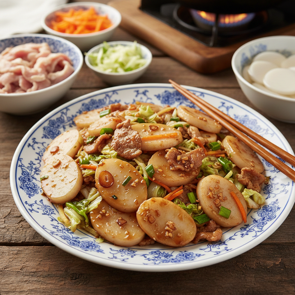 不論是當作晚餐還是週末想犒賞自己，這份超簡單的「上海炒年糕做法」一定要收藏起來，讓妳 15 分鐘就能優雅端出幸福感滿滿的料理！