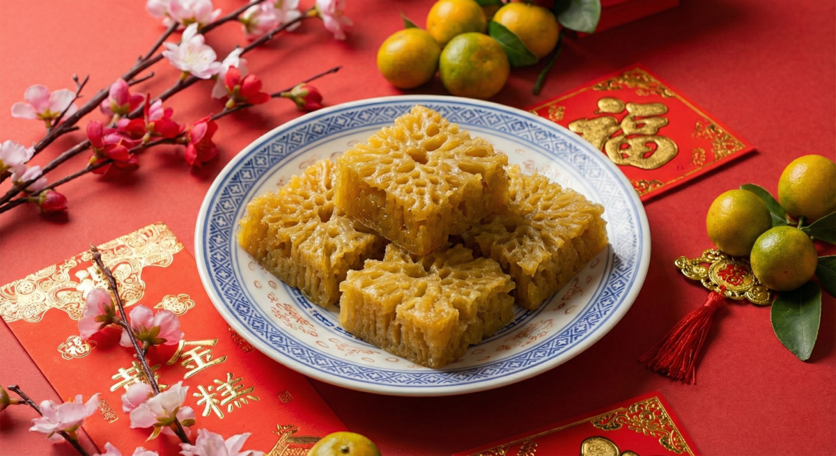 黃金糕是一款源自東南亞的傳統特色點心。它除了因為成品呈現誘人的鮮艷金黃色，更因為它在甜點界擁有極高的製作難度與獨特美感。