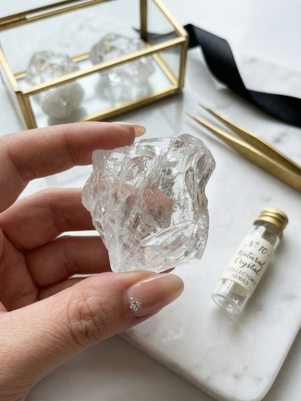 阿賽斯特萊是一種非常特殊的石英，最早是在 20 世紀 70 年代的美國北卡羅萊納州被發現的。它的名字為「Azeztulite」，象徵著引領佩戴者走向光明與智慧之路。它受到許多人的喜歡，主要是因為它是高頻率的水晶礦石之一，更有著「醒覺之石」的美稱，最初是在美國北卡羅萊納州被發現。