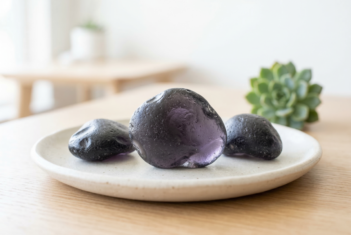 天狼星隕石多指名為 Saffordite 的天然玻璃類材料,外觀深色低調、帶玻璃感與神秘氣質,雖常被賦予能量寓意,但並不是真正來自外太空的金屬隕石。