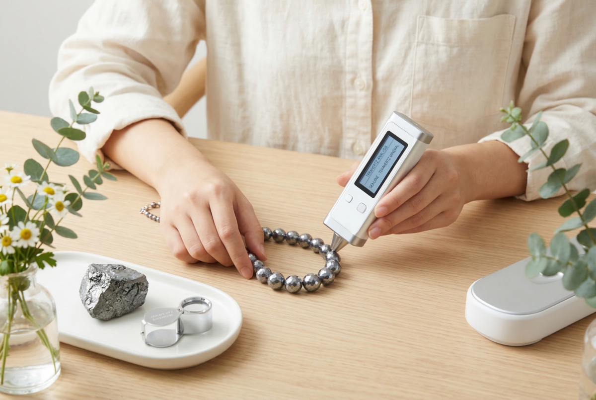 鈦赫茲沒有統一等級標準,挑選時應看光澤、色澤、做工與材質標示;而分辨真假重點在於商家是否誠實標明為人造材質,並可配合融冰、外觀、磁性、重量與價格等細節判斷。