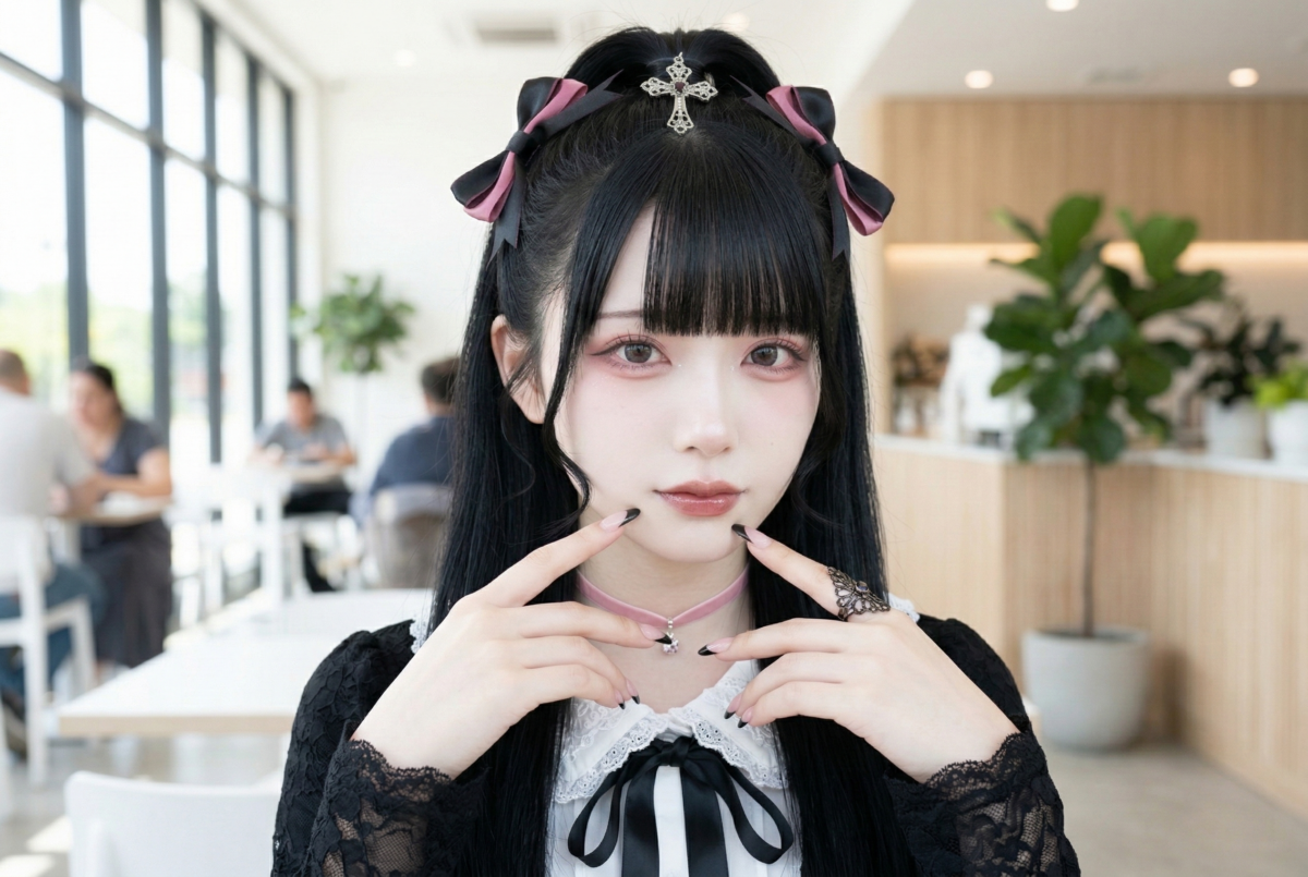 地雷系妝容重點是用白淨底妝、眼下紅感、下垂眼線和淚光感眼妝,營造精緻又脆弱的「剛哭過」少女氛圍。