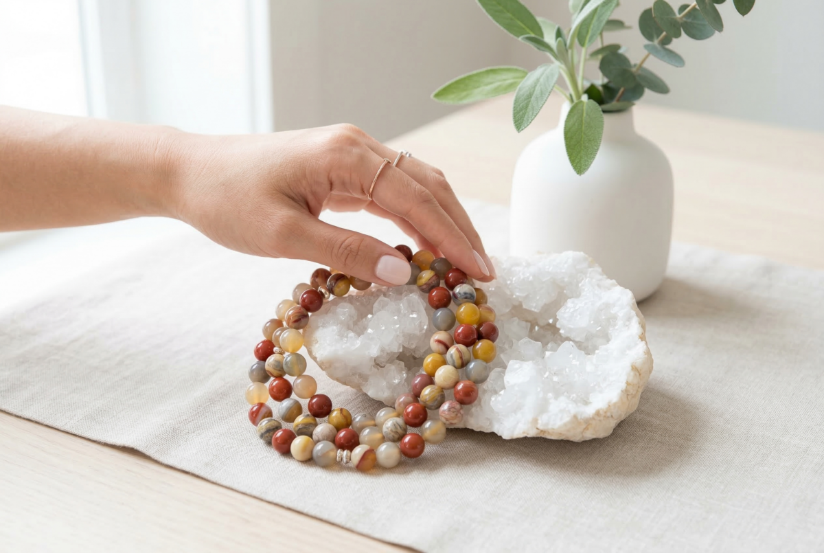 阿拉善可用消磁石、月光或乾淨空間靜置等較溫和的方式淨化，重點是讓飾物慢慢恢復平穩狀態。