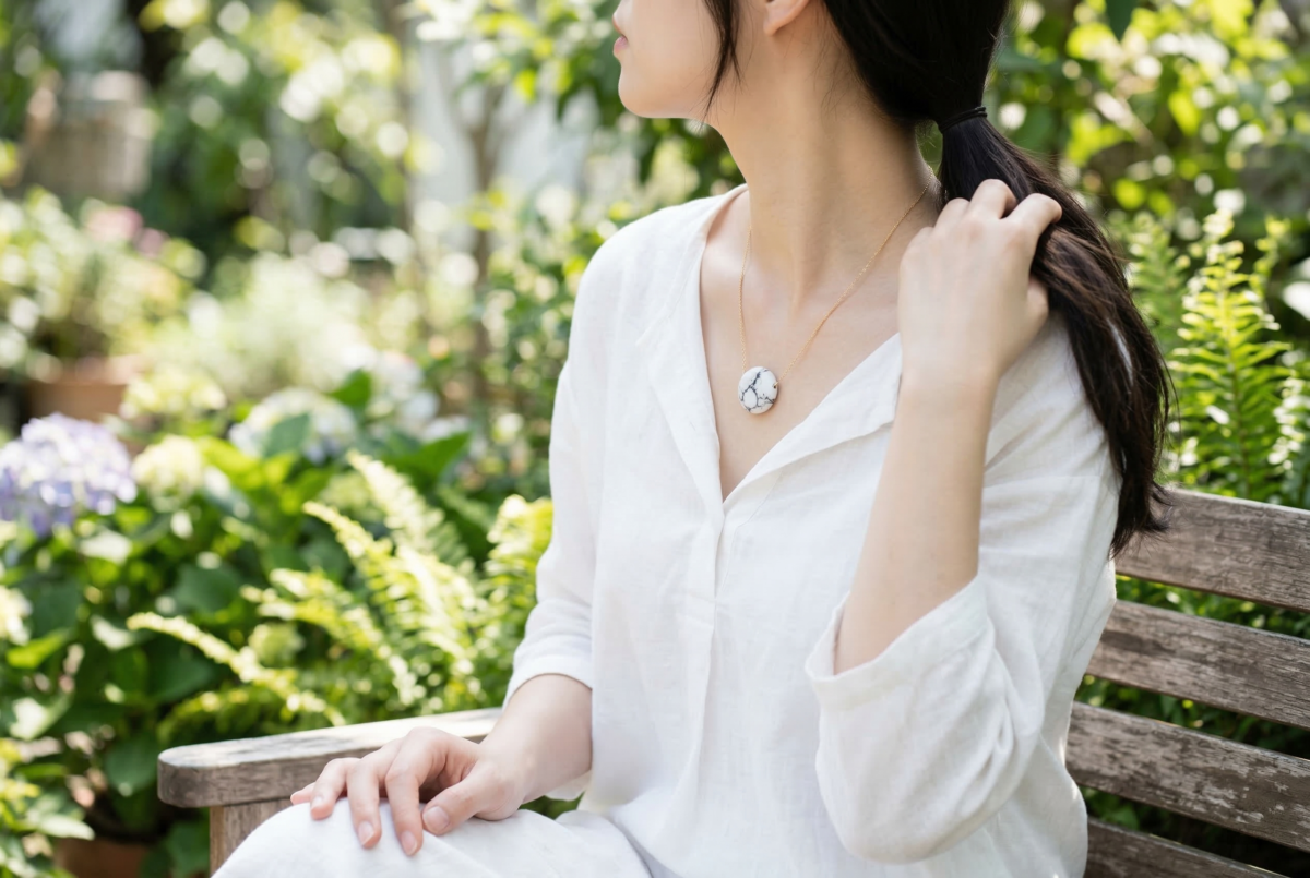 白松石很適合生活忙碌、容易想太多，或喜歡簡約自然風格的人作為日常佩戴的溫和百搭飾物。