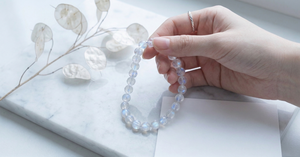 藍月光石也被稱為「戀人之石」，能幫你吸引優質的正桃花，也能平緩情侶間的爭吵。