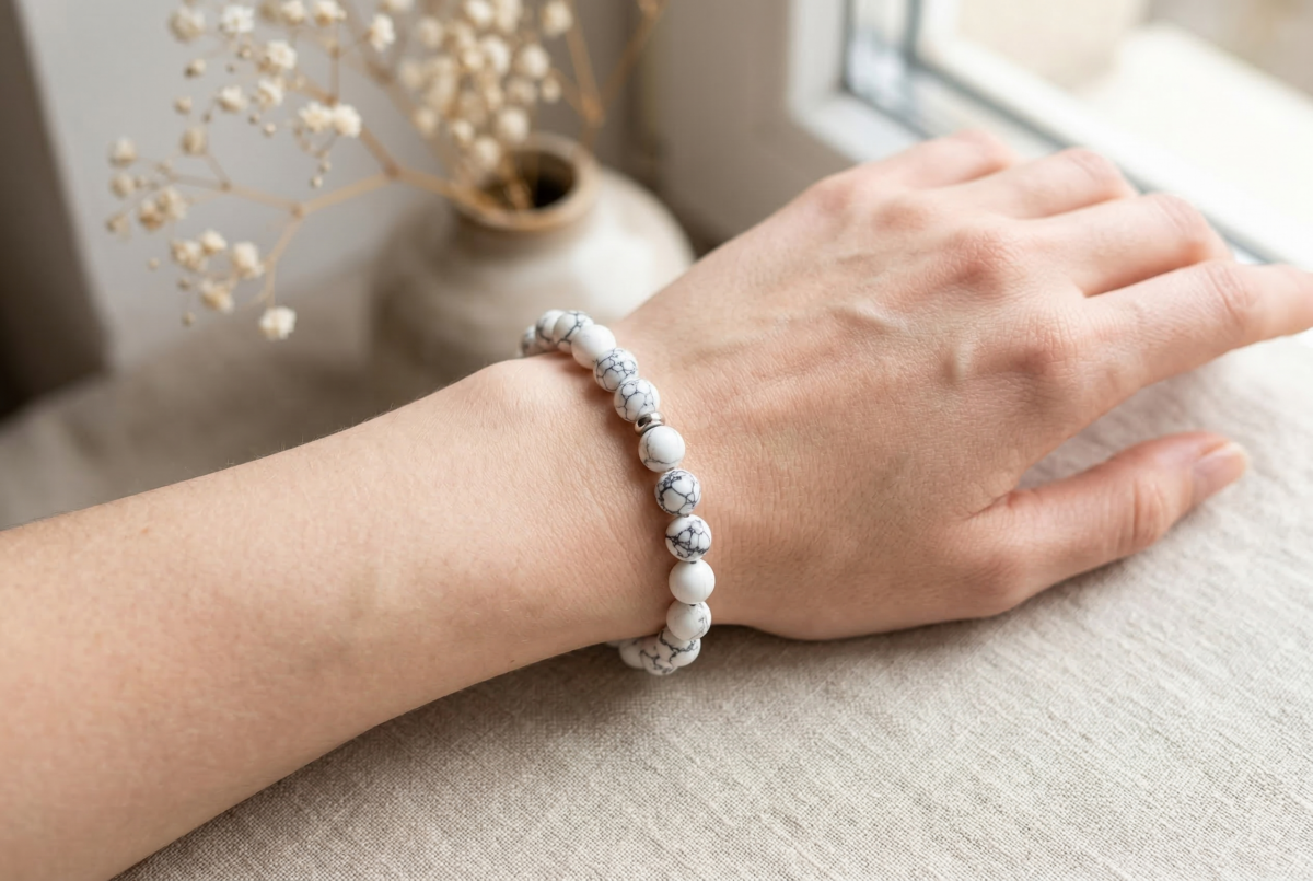 白松石左右手沒有絕對規定，一般常見說法是左手偏向穩定吸收、右手偏向釋放保護，按自己習慣佩戴即可。