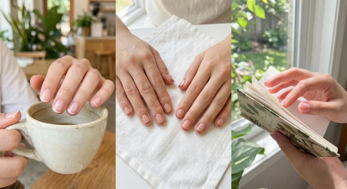 短甲指甲彩繪推薦｜極簡氣質款：微法式。