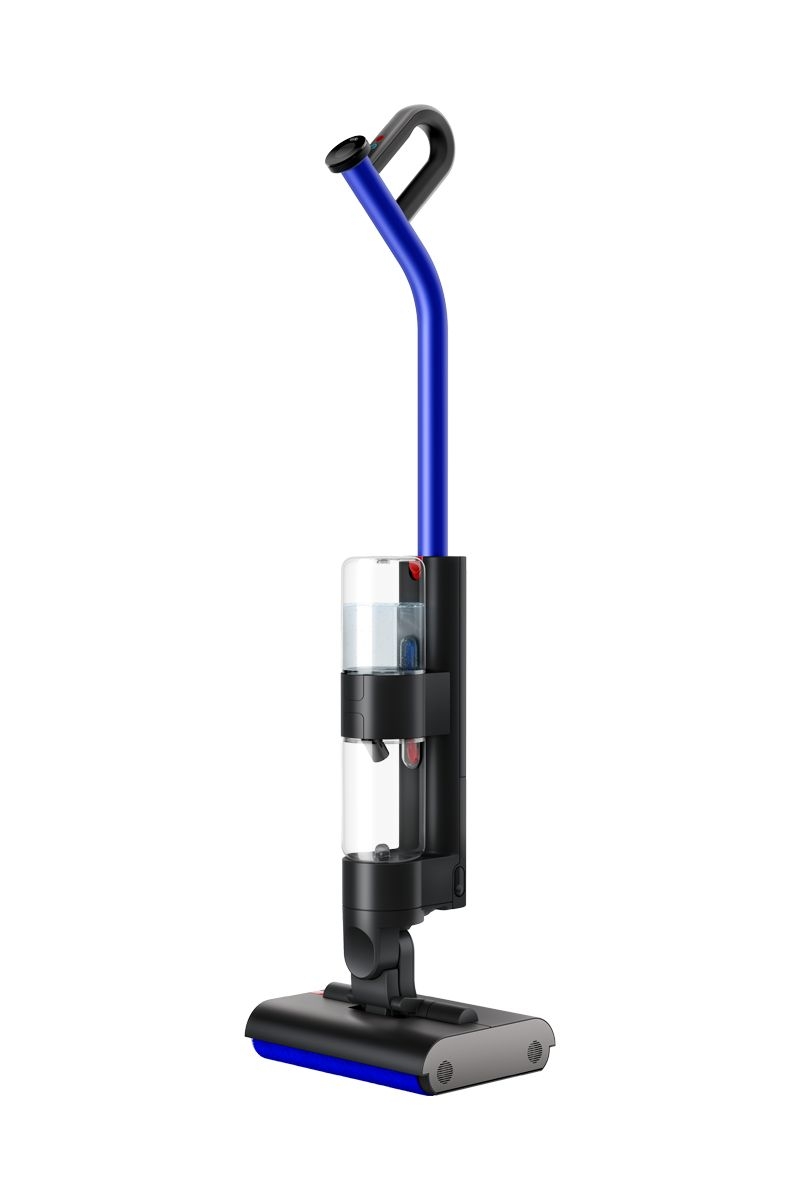 「Dyson WashG1」是品牌首款專為硬地板打造的洗地機，徹底翻轉傳統依賴吸力的邏輯，改採雙對旋式高密度微纖維滾筒進行機械式強力去污，能更有效地處理頑固黏膩髒污。