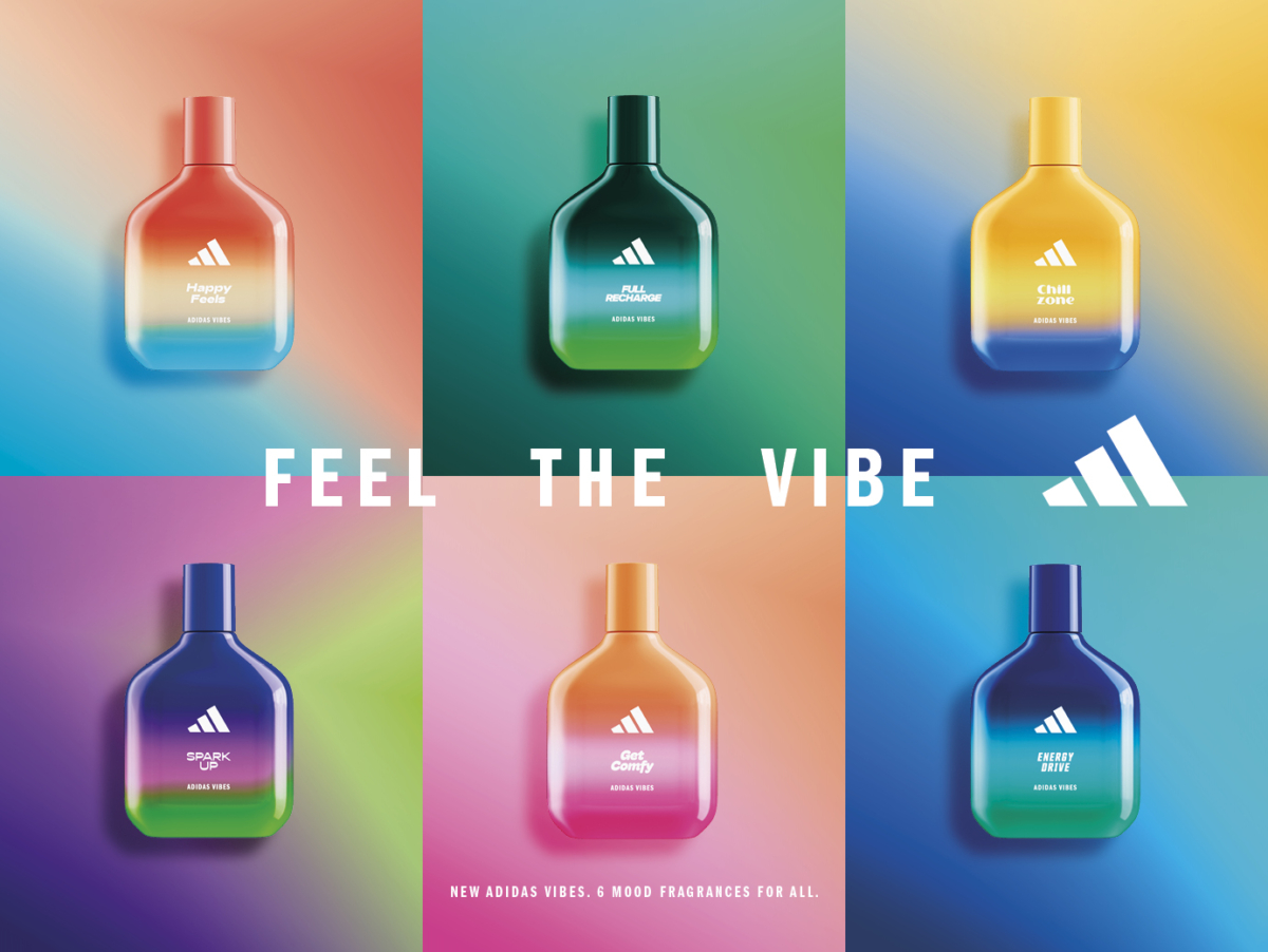 adidas「Vibes」香水系列備有6款香氣，代表6種心情。