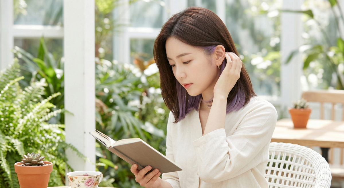 耳圈染是在耳朵附近做小範圍染色，平時低調，撥到耳後時則會特別顯眼。