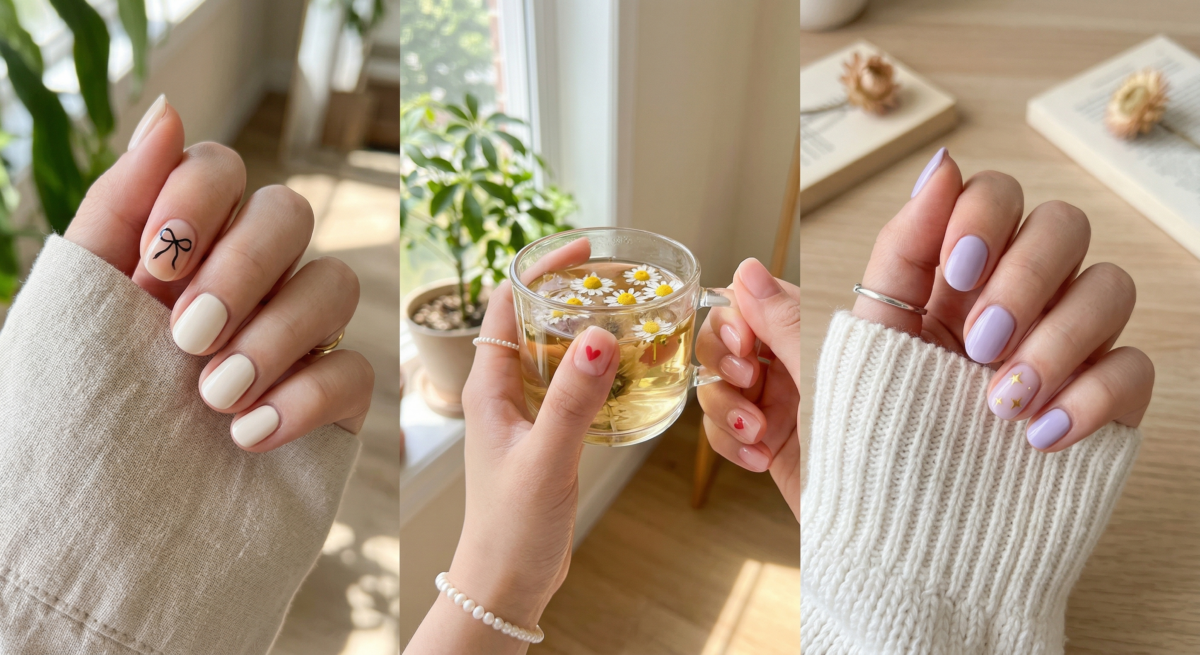 短甲指甲彩繪推薦｜可愛俏皮款：單指彩繪點綴。