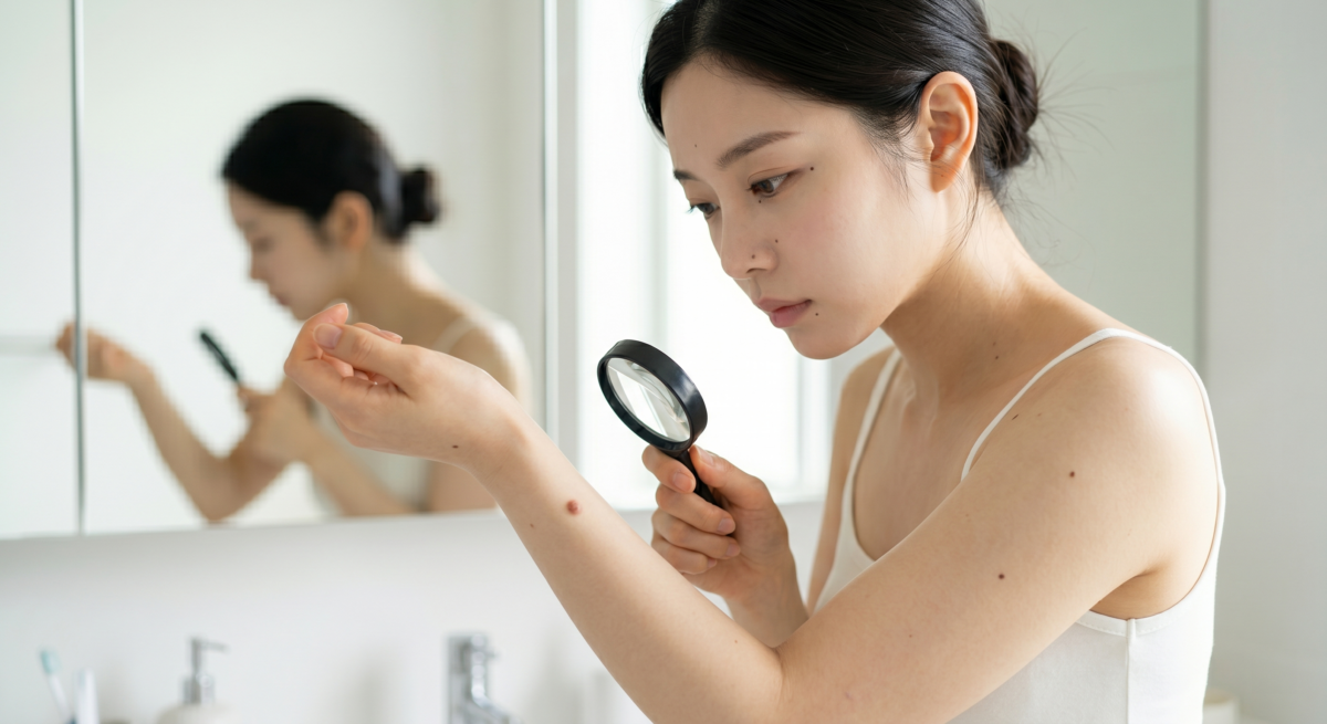 皮膚科提醒，若痣出現不對稱、邊緣不規則、顏色不均、直徑過大、快速變化，或明顯和其他痣不同，就應盡快檢查。