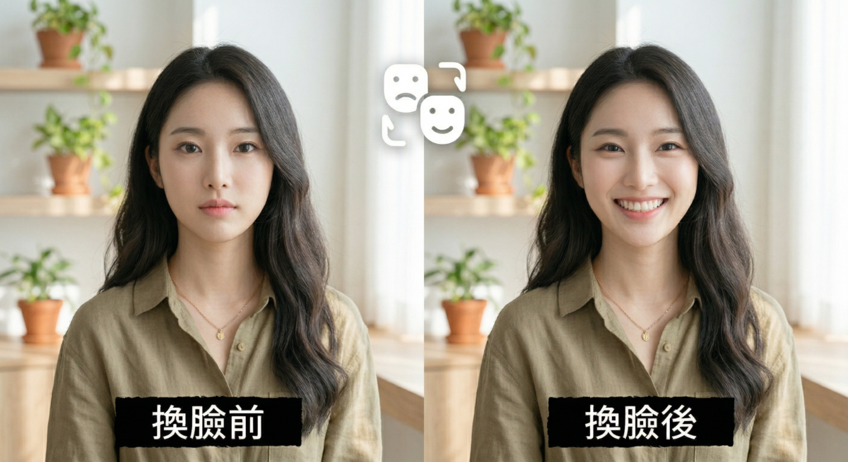 P圖換臉就是把一張照片中的臉替換到另一張圖裡，常用於修合照、做趣味圖片或模擬不同造型，而現在常見方式主要分為 AI 自動換臉和手動修圖換臉兩種。