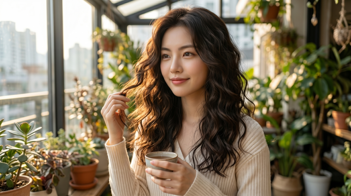 水波紋燙髮呈現一波接著一波的自然紋路，如同水面漣漪般柔和