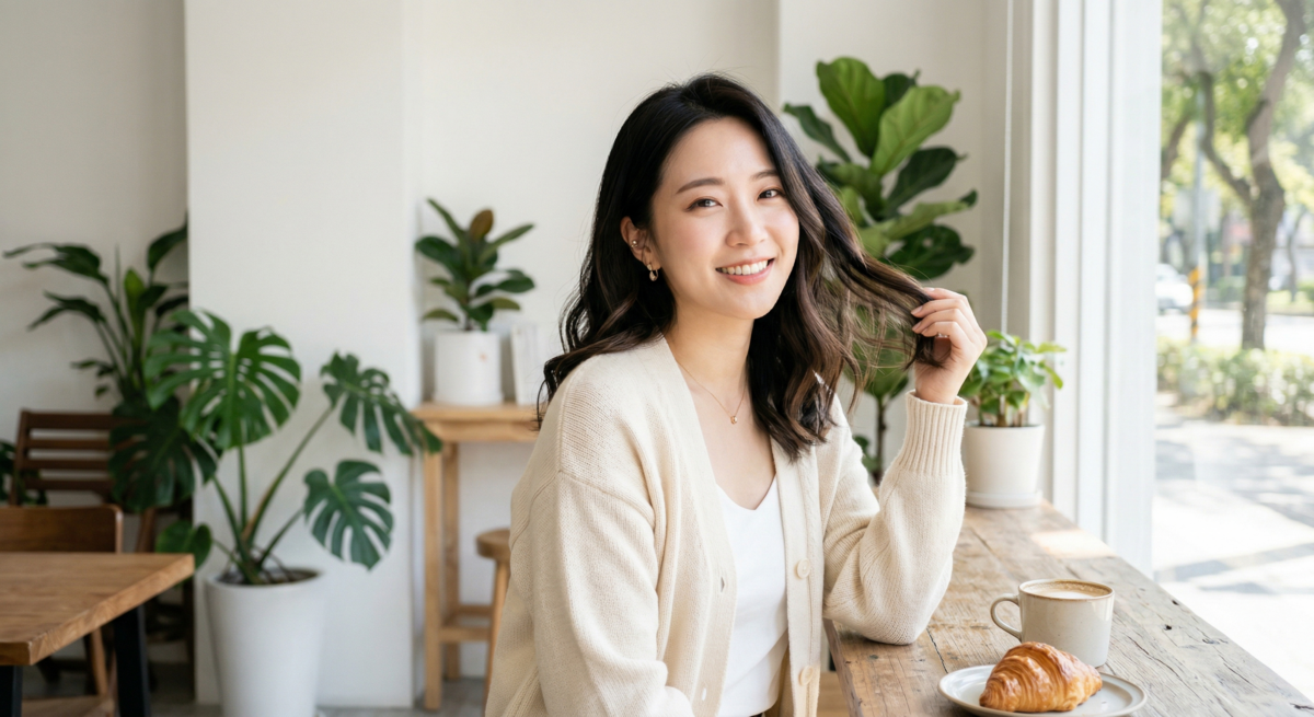 可可棕和黑髮融合度高，不會太突兀，整體自然又有質感，很適合第一次嘗試挑染的人。