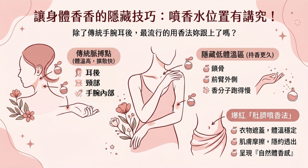除了傳統的手腕和耳後，最流行的用香法妳跟上了嗎？