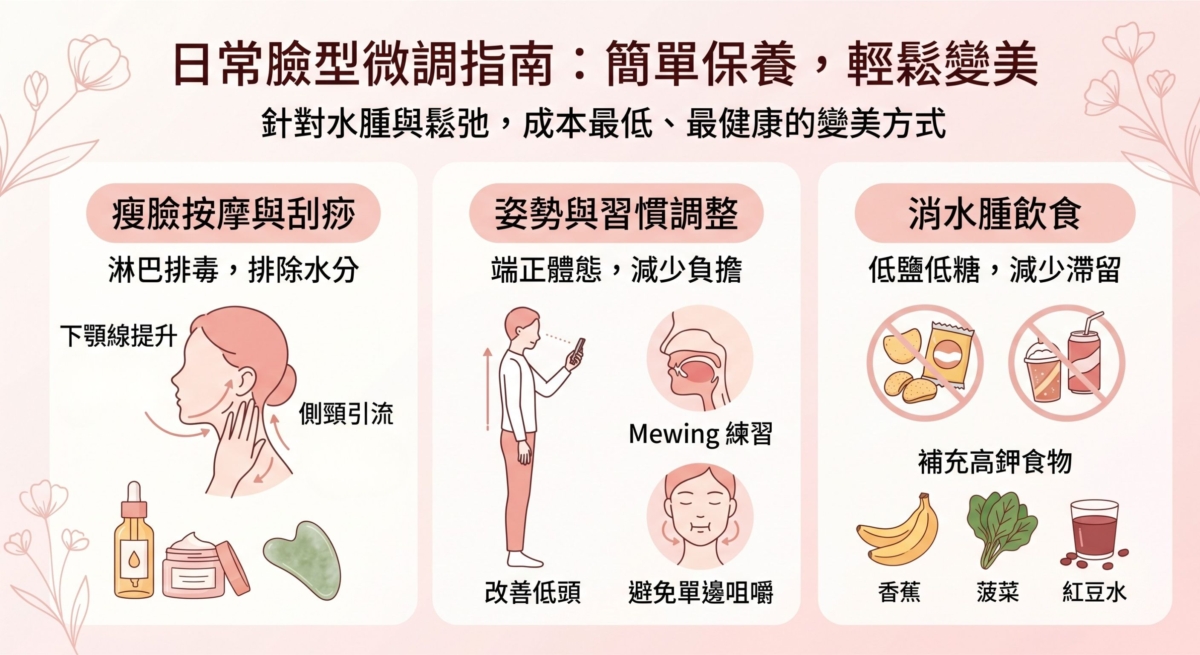 如果妳屬於水腫型或輕微的鬆弛，日常保養絕對能帶來明顯改變。