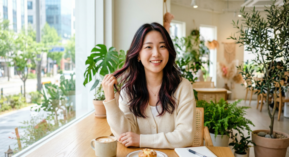 莓果紅比紅棕色更有存在感，但只要挑染範圍控制得宜，和黑髮依然能融合得不錯，適合想讓造型更突出的的人。