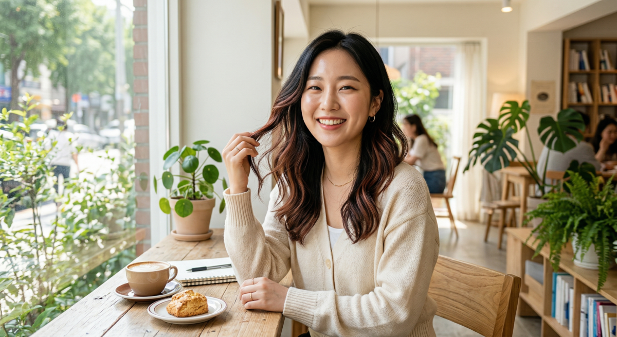 陶土紅棕介乎紅色與棕色之間，能為黑髮帶來自然提亮效果，同時讓整體氣色看起來更好。