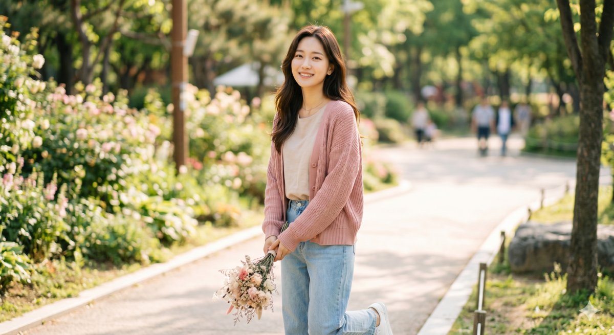 黃皮不是不能穿粉色，豆沙粉、乾燥玫瑰粉和帶灰感裸粉比螢光粉、亮桃粉更柔和，也更不易顯黃。