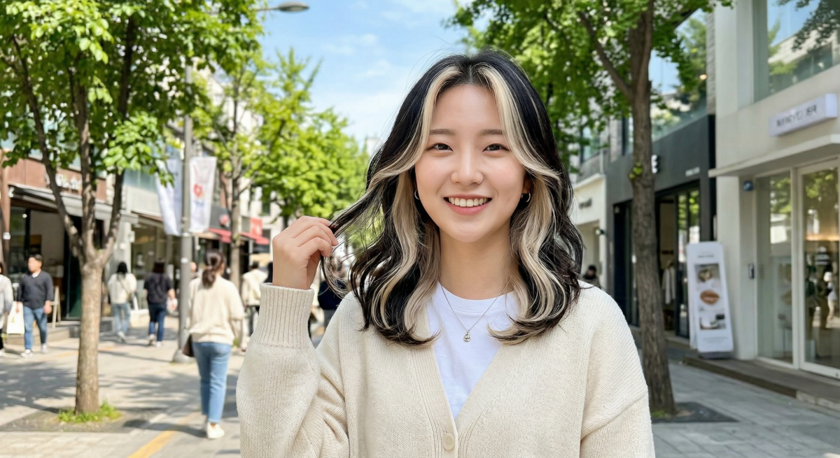 黑茶配白金色挑染能帶出明顯對比和個性感，但較適合用小範圍或漸層方式呈現，整體才不會太突兀。