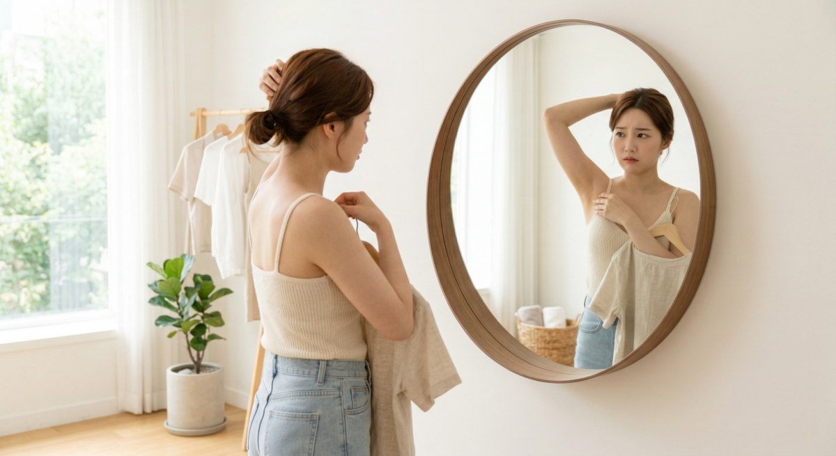 挑背心不只要看副乳，還要根據肩線、手臂、頸部和上半身比例選對版型，整體才會更顯瘦好看。