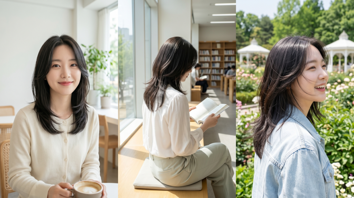 輕盈羽毛剪以臉周層次打造自然空氣感，不用燙也能呈現輕巧線條，還能順便修飾顴骨和下顎線。