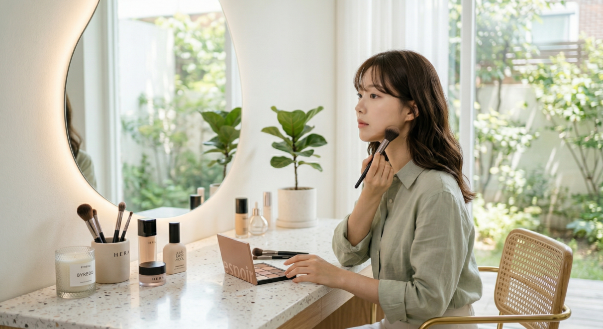 修容是利用光影來修飾臉部比例與輪廓，只要掌握正確位置和輕量原則，就能讓五官看起來更立體精緻。