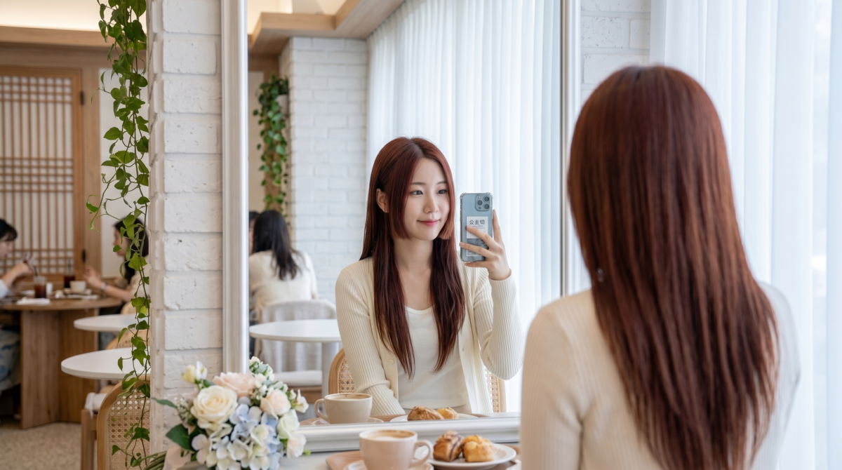 公主切特色是臉頰兩側的頭髮被齊切，形成明顯的對比。