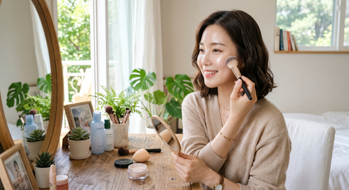 三角形提亮法是利用小範圍提亮來修飾淚溝、法令紋等凹陷位置,讓面部看起來更平整、精神和自然。