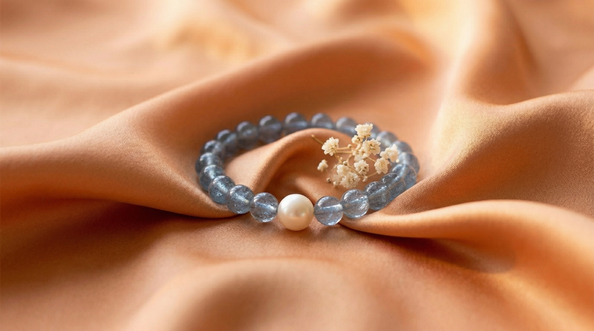 藍兔毛水晶散發著柔和而溫暖的能量，帶有溫暖和愛的特質，能有效提升佩戴者對生活的熱情。