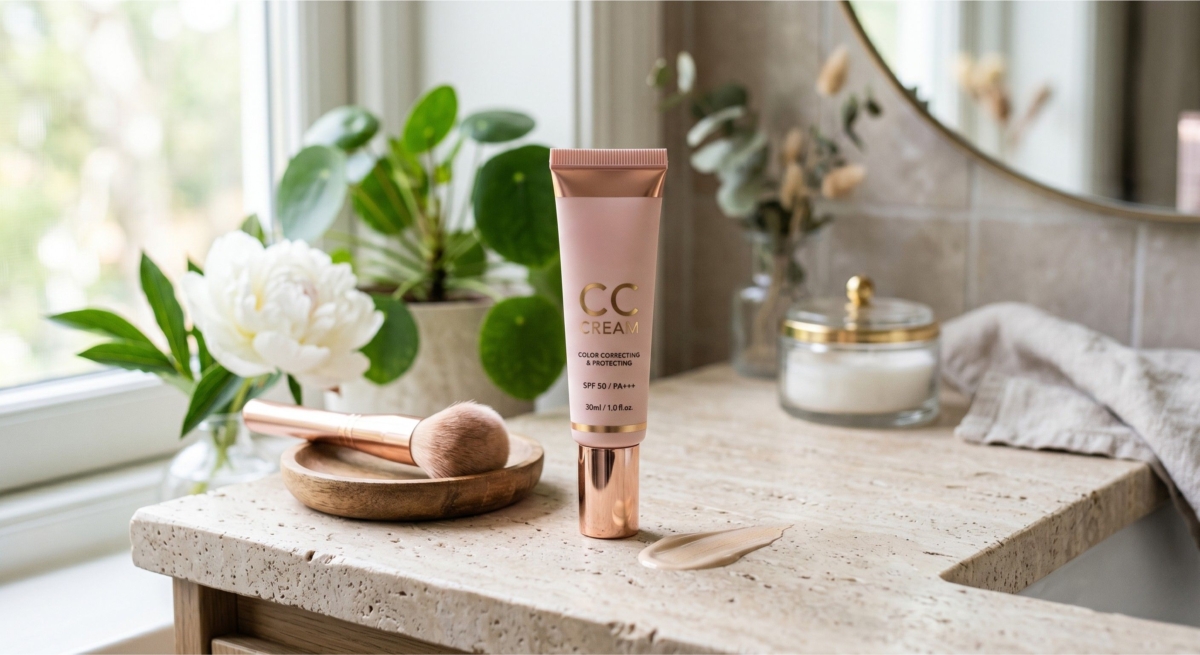 與傳統粉底單純利用膚色粉體覆蓋瑕疵不同，CC霜利用了色彩互補原理，透過添加不同顏色的微細粒子來中和肌膚的各種問題。