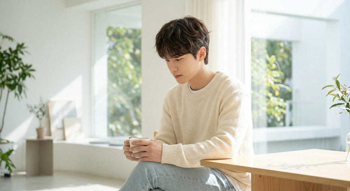 男生紋理燙可按風格選中分、旁分、八字瀏海、短碎髮或兩側短,不同搭配能呈現自然韓系、俐落清爽或更有修飾感的效果。