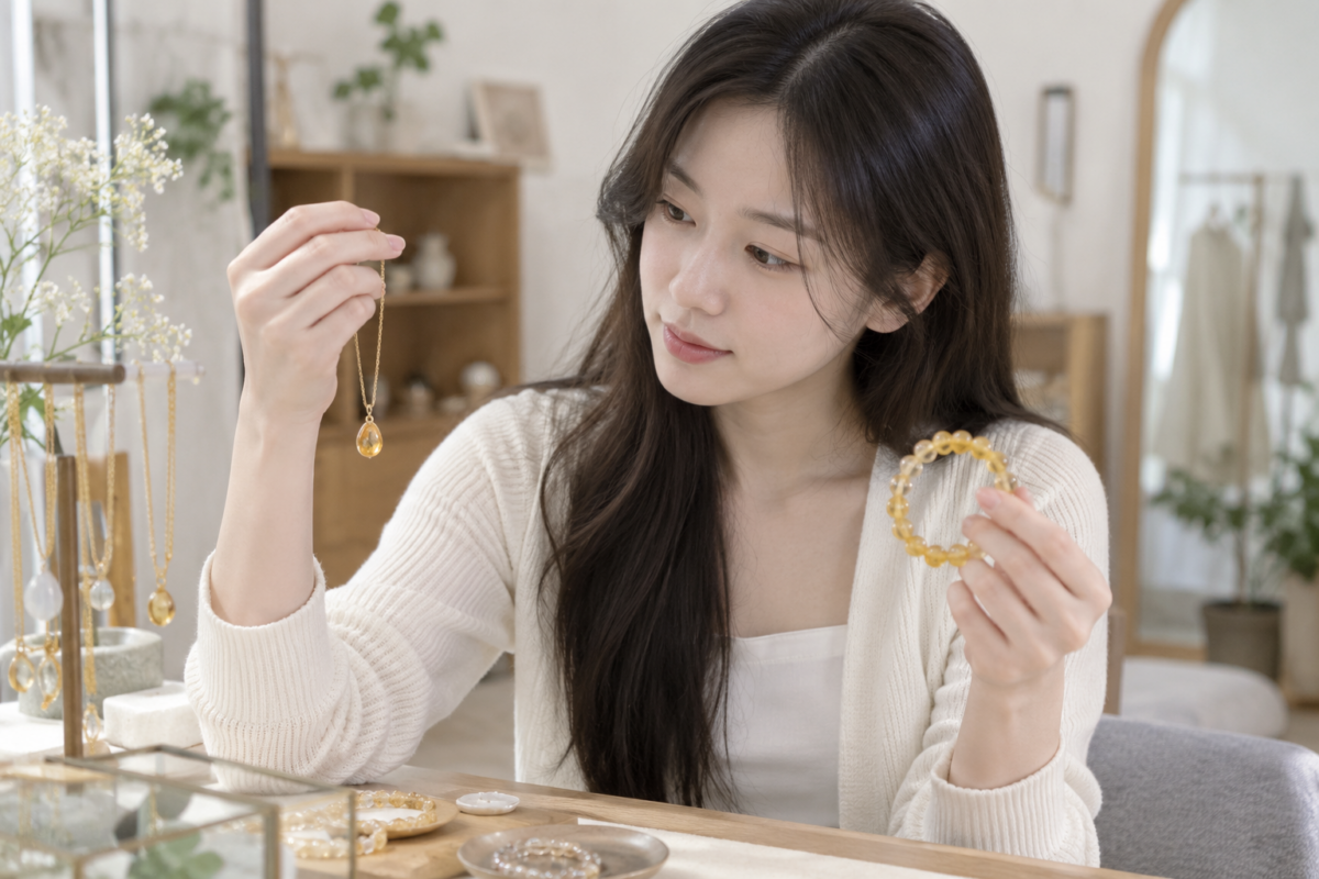 黃水晶適合喜歡暖色天然石、招財事業寓意的人佩戴,亦是常見的11月誕生石。