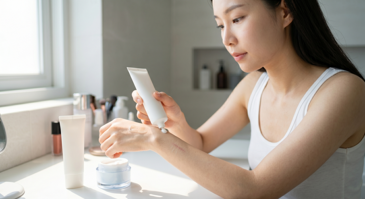 使用去疤膏之外,也要做好防曬、保濕和減少摩擦,讓新疤痕維持穩定修復並降低色素沉澱風險。